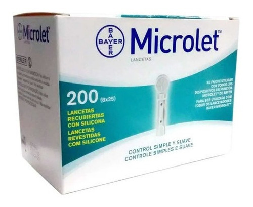 Imagen 1 de 5 de Microlet Bayer Lancetas Para Punzador 200 U