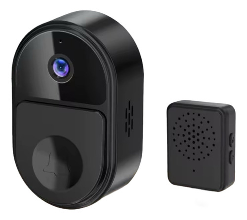 Timbre Con Cámara De Seguridad Wifi Portero Ip Inalambrico C Negro T3