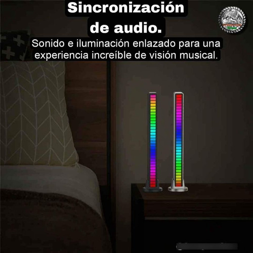 Barra Led Rgb Musica Carros Tunning Dj Gamer Usb Recargable