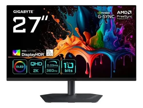Monitor Gamer Oled Mo27Q3, 27 Qhd, 360Hz, 0.03 Ms, Hdr 400