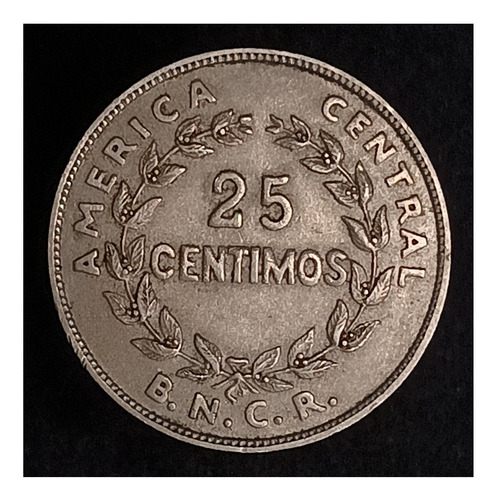 Costa Rica 25 Céntimos 1937 Excelente Km 175