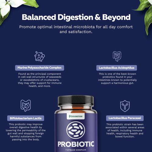 Bio Sense Colon Health Probióticos Y Prebióticos 60 Caps