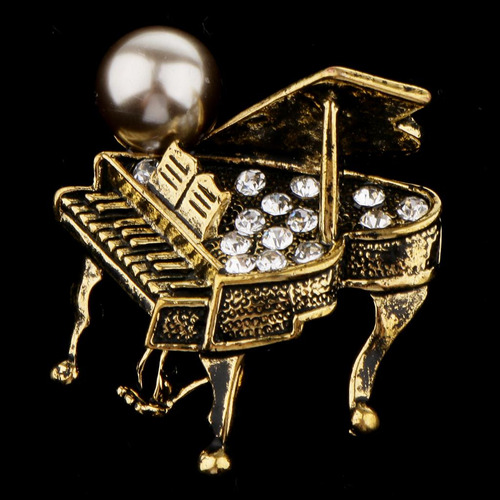 Broche De Forma Piano Elegante Retro Joyería De Moda Para