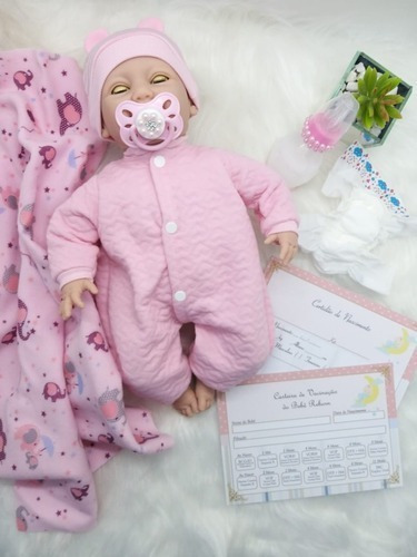 Imagem 6 de 10 de Boneca Abre Fecha Olho Newborn C Chupeta Magnetica Mamadeira