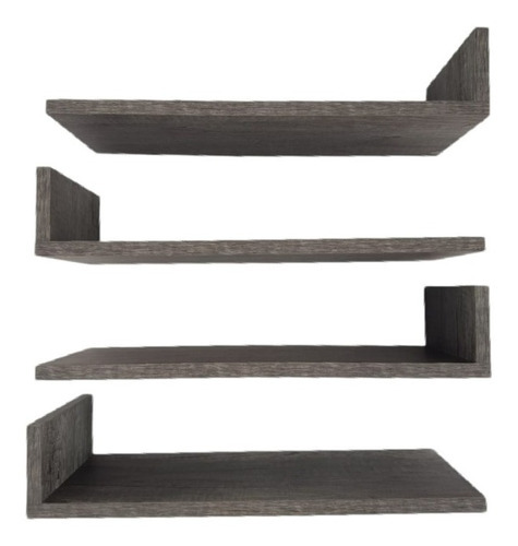 Imagen 2 de 8 de Set De 4 Repisas Flotantes Estilo Librero 45 X 15 Cm Color Lombardia