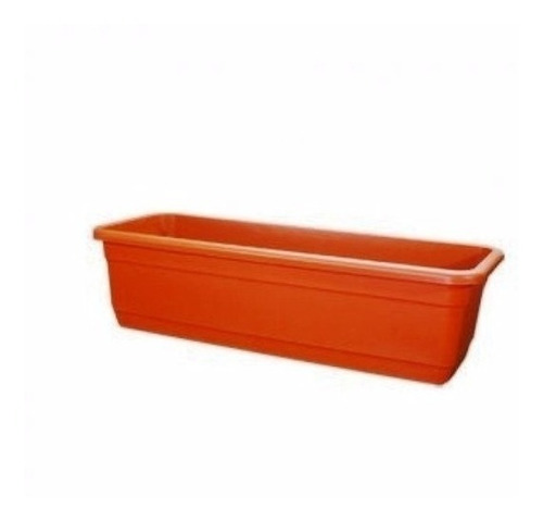 Maceta Jardinera Rectangular Plastica 33x15cm Teja Y  Verde$