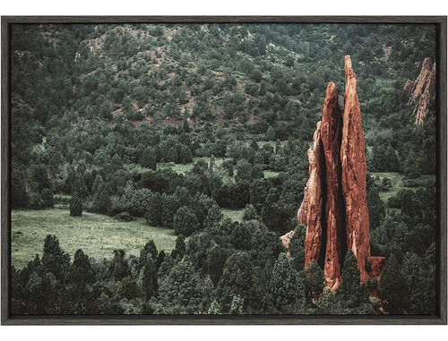 Kate Y Laurel Sylvie Garden Of The Gods Framed Canvas Wall A