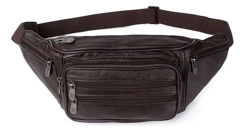 Pochete Masculina Bolsa  Cintura Motoqueiro Couro Ref 205