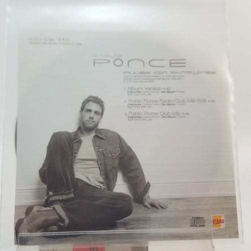 Carlos Ponce - Mujer Con Pantalones - Cd Single Remix Ex 