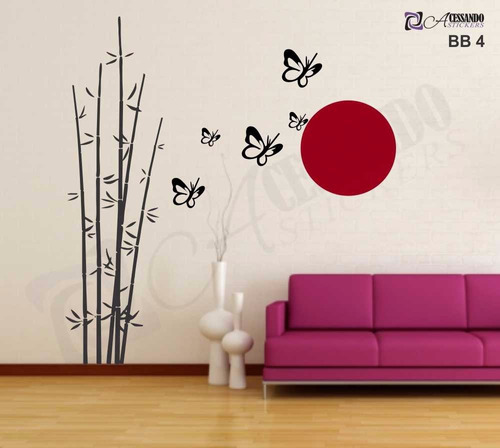 Adesivo Decorativo Vinilico Parede Bambu Oriental Japonês 