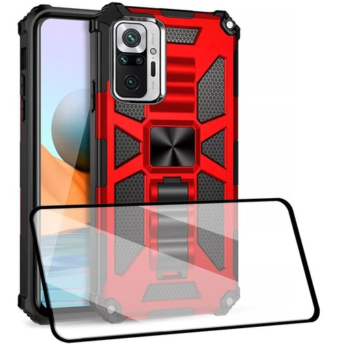 Kit Mica 9d + Funda Xiaomi Blindada Uso Rudo Esquinas Stand