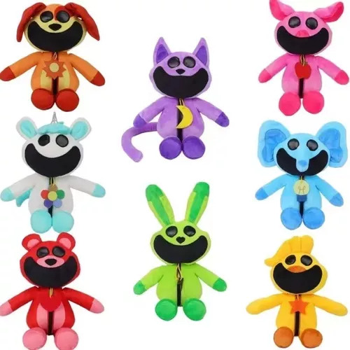 8 Piezas De Peluche De Animalito Sonriente De 25-30 Cm.