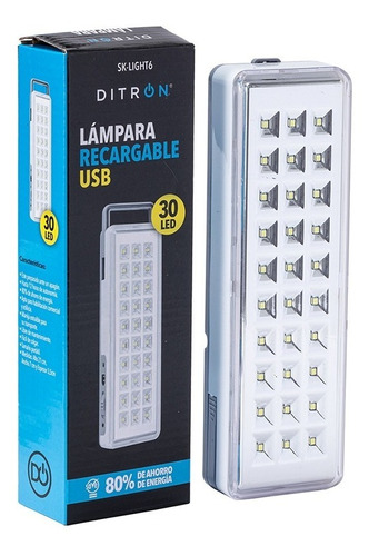 Luz De Emergencia 30 Leds Recargable Usb 220v Compacta Slim 