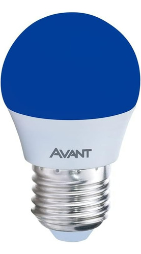 Lampada Bolinha Led 4w Luz Azul Soquete E27 Bivolt Avant