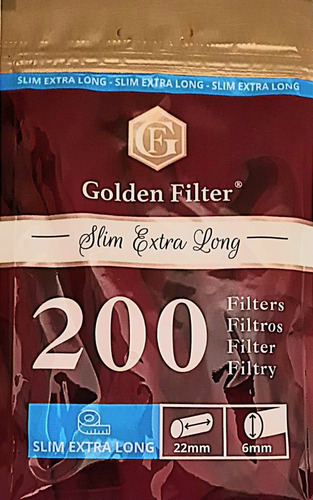 15 Filtros Slim Long De 200 C/u Golden Filter/lamanoworld Sabor