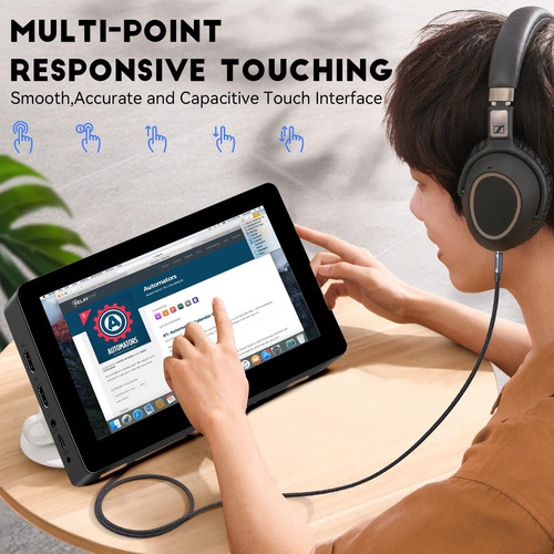 Jhcztrk Touch Screen Small Mini Monitor 8 Pulgadas 800x480 C