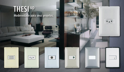 Conjunto 4x2 C/ 3 Interruptores Simples Bticino Thesi Branco