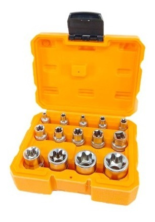 Kit Set Juego Dados Torx Estrella Hembra 14 Pcs Hktets0114