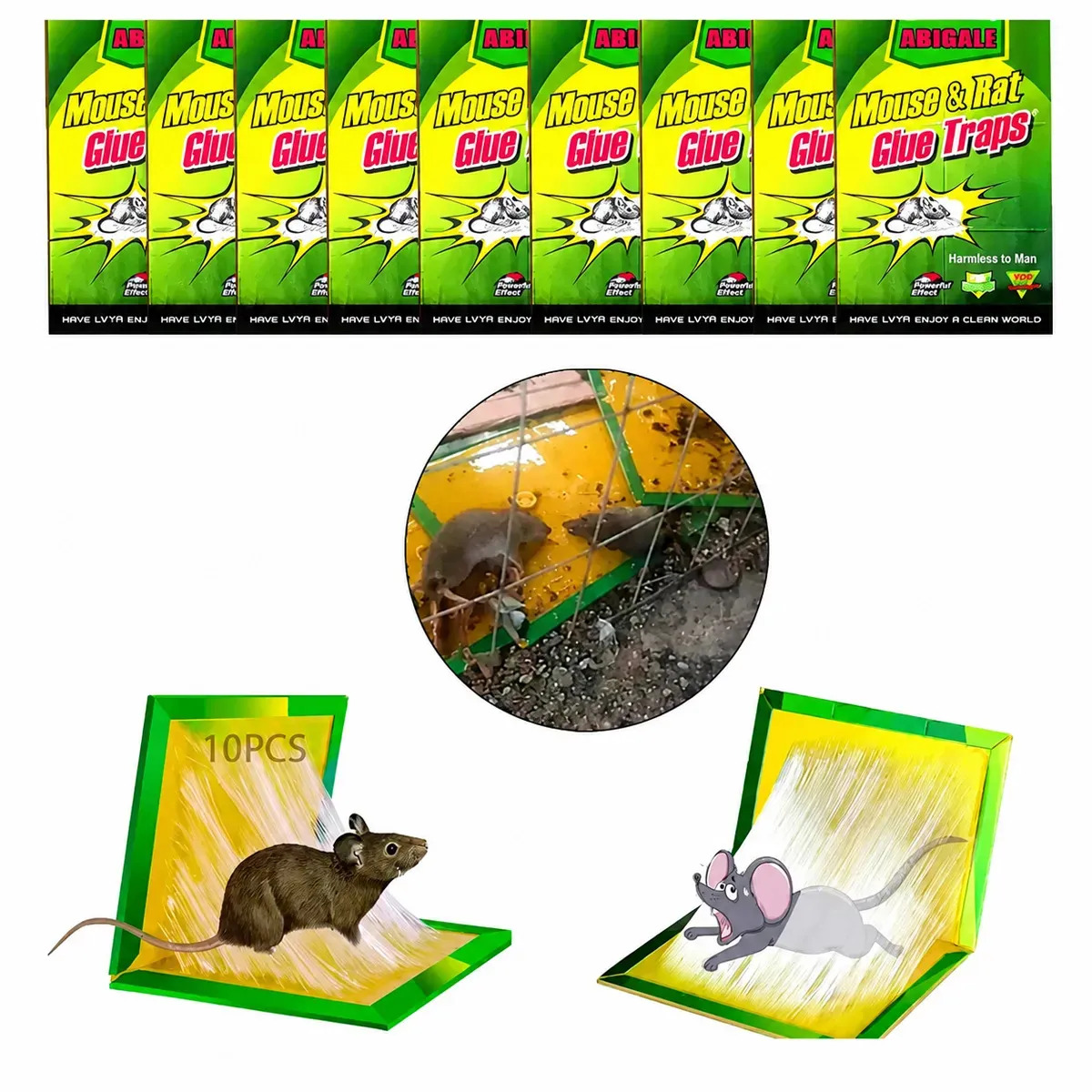 Trampa Para Ratas Y Ratones Adhesiva Grande Plegable 10 Piezas