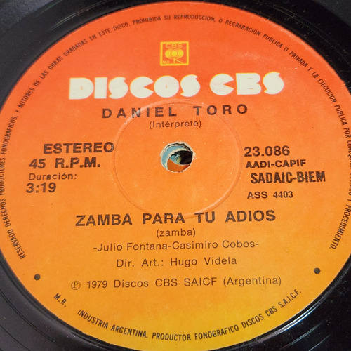 Simple Daniel Toro Discos Cbs C9