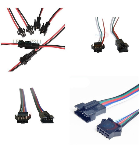 Imagen 1 de 1 de Pack 5 Pares Conectores Hembra/macho Cintas Led 4 Pines