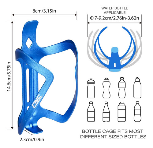 Soporte Para Botella De Agua Cnc Bicicleta Paquete De 2 Azul