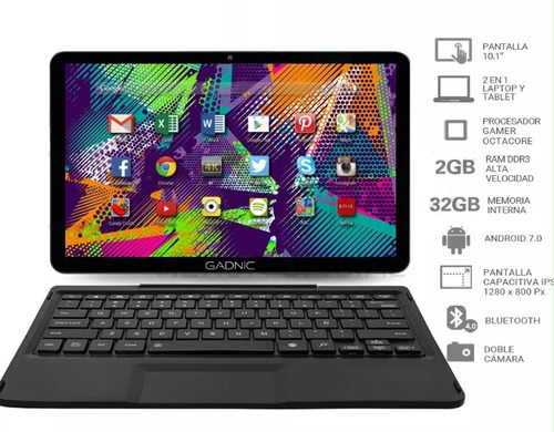 Netbook Tablet 2 En 1 Octacore 32gb + 2gb Ram Laptop + Funda
