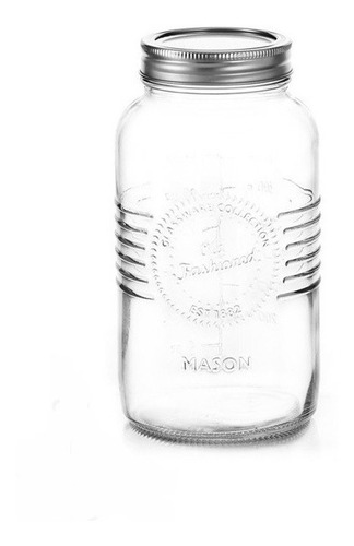 Imagen 2 de 4 de Set 3 Frascos Tapadera Enroscable Mason Jar 1l Nv-1007