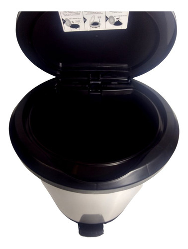 Lixeira Pedal Borda Label Banheiro Escritório Inox 45lts 2un