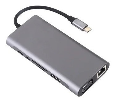 Adaptador Hub 11 En 1 Tipo C Hembra A Usb-c / Tipo C