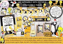 Comprar Kit Imprimible Sylvestre Y Piolin Tweety 100% Editable