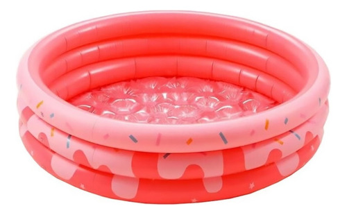 Piscina Infantil Inflável Donuts Gigante 220l Grande 3 Aneis Cor Rosa