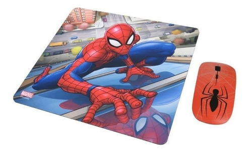 Kit Mouse Inalambrico Y Mouse Pad Spider Man 1 / Tecnocenter
