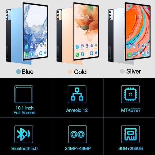 ... Tableta Inteligente 10.1 8+ 256 Gb, 24 + 48 Mp, Android