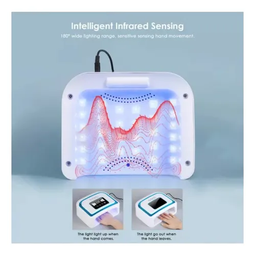 Blueque 120w Lámpara Secador De Uñas Recargable 30 Leds Luz