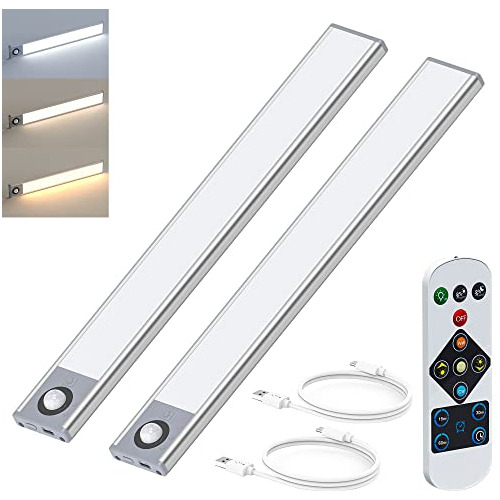 3 Color Led Counter Closet Light, 1500mah Dimmable Unde...