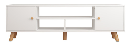 Repisa Mueble MPT01BE-B1 para Tv Centro de Entretenimiento Vintage Color Blanco