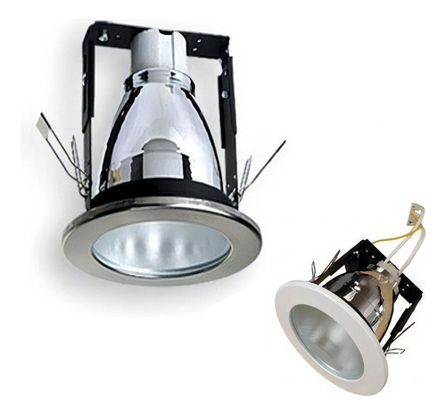Pack X4 Spot Embutir Trompa Candil 1 Luz E27 Iluminacion Color Plateado