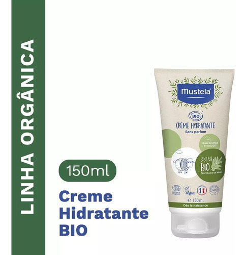 Mustela Creme Hidratante Bebê Sem Perfume Orgânico 150ml