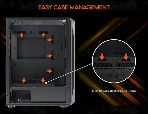 Imagen 5 de 10 de Gabinete Gamer Xigmatek Gaming X 6 Fanes Argb Controladora