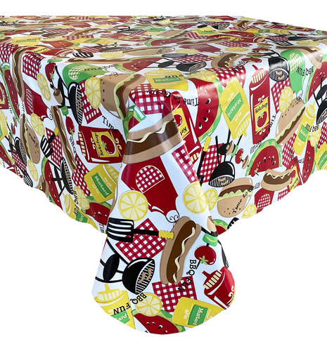 Mantel De Vinilo Retro Para Barbacoa, 132 X 132 Cm