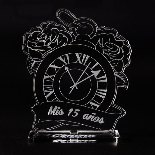 Souvenir,acrilico,reloj,elegi La Hora, 15 Años Grabado Laser