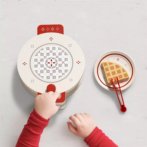 Imagen 5 de 7 de Set Para Hacer Waffle Juguete De Madera Didáctico Montessori