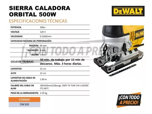 Sierra Caladora Orbital 500w Dewalt Dw300 Industrial Sier197