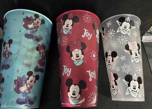 Mickey Mause Disney Vasos Navidad Set De 3 Nuevos (Usado)