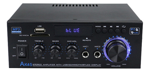 Amplificador De Sonido Power Audio Ak45 Compact De 12 Voltio