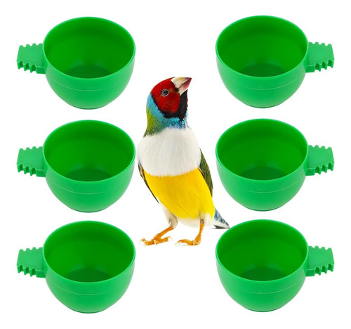 6 Unids Pajaro Mini Alimentador Plastico Loro Pequeño Comida