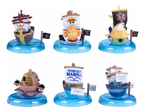 Figuras One Piece X6 Barcos Piratas Sunny Berry Marina Pvc 