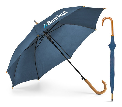 100 Guarda Chuva Personalizado Cabo Madeira Com Seu Logo