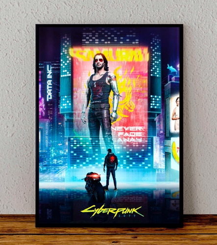 Cuadro 33x48 Poster Enmarcado Cyberpunk Videojuego Serie